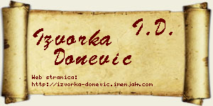 Izvorka Donević vizit kartica